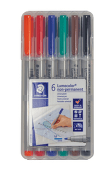 WATER SOLUBLE MARKERS: 6 COLOR PACK